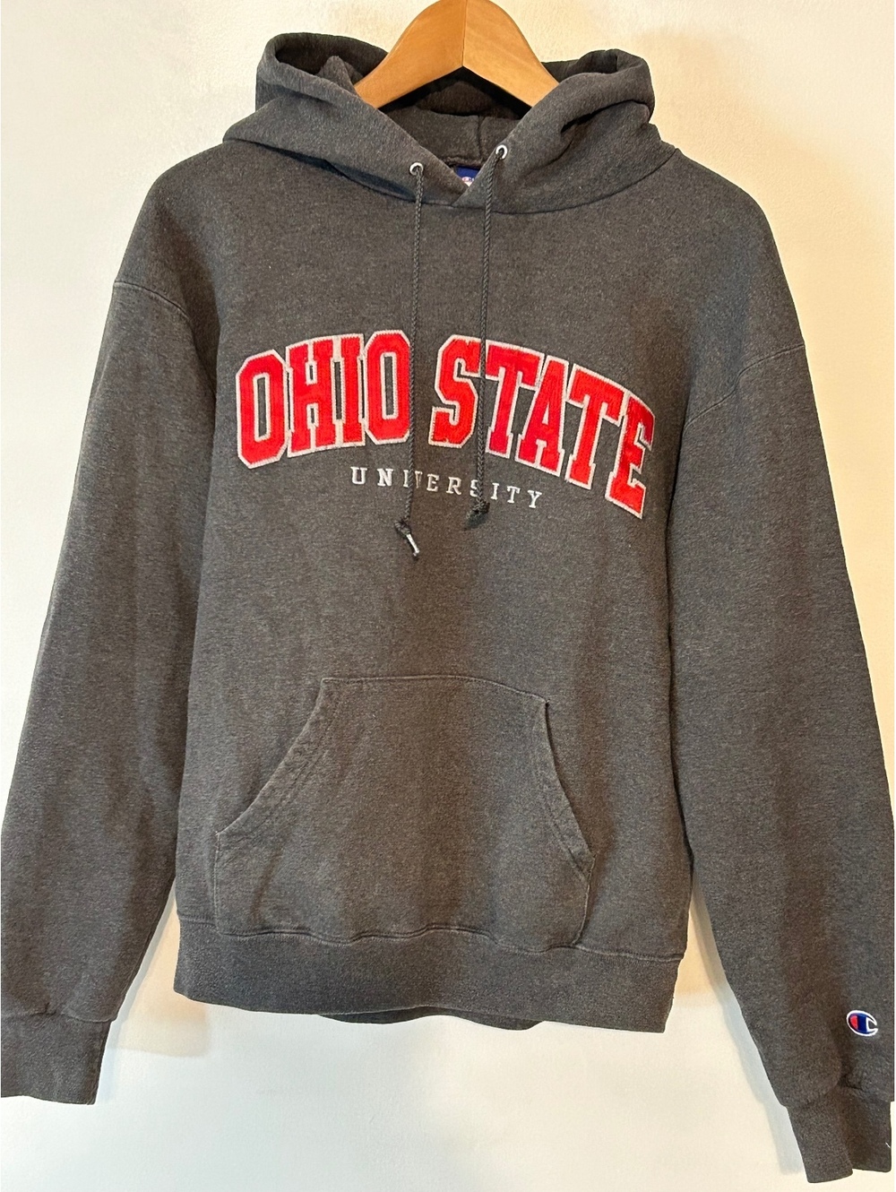 Champion Ohio State University Gray Hoodie Sweatshirt Medium
